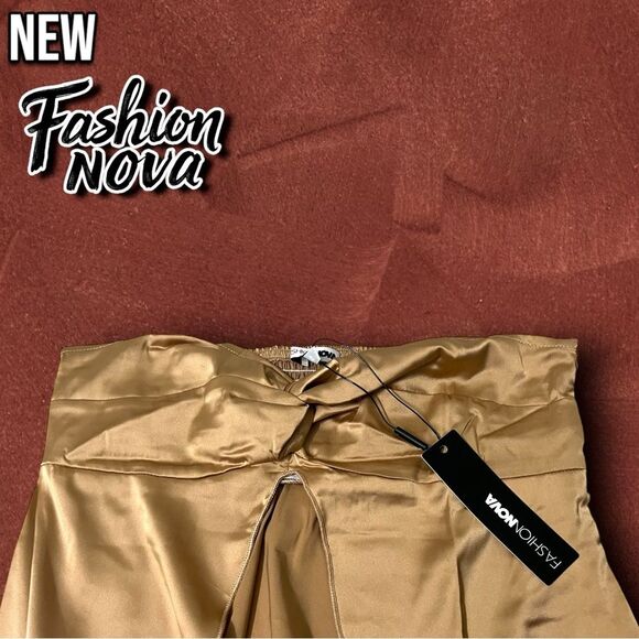 New Fashion nova When The Party's Over Satin Tube Top - Taupe - Medium - Picture 6 of 9